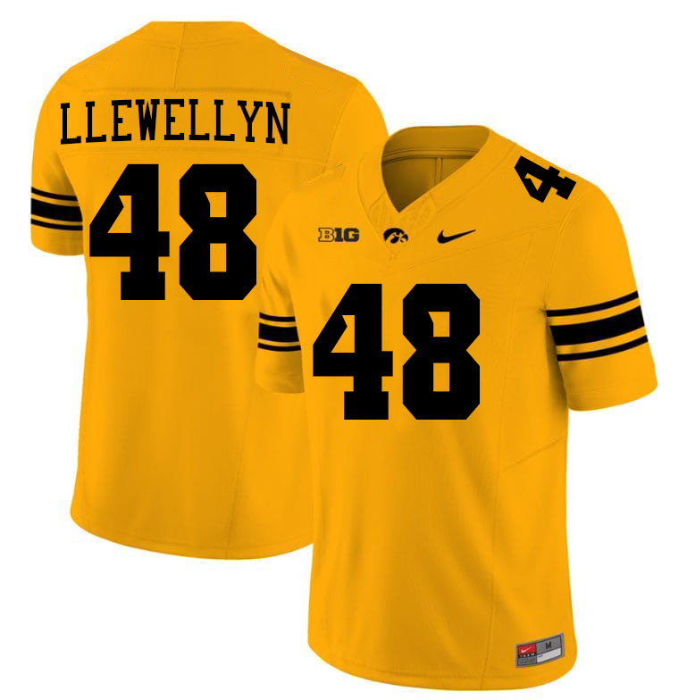 Max Llewellyn Iowa Jersey,University Of Iowa Hawkeyes Fotoball Uniforms,Jersey,Gears-Gold